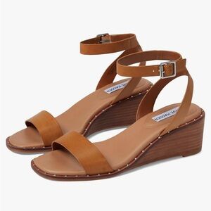 Steve Madden Ares Slingback Wedge Studded Sandal Cognac Y2K Preppy NWT | 7M